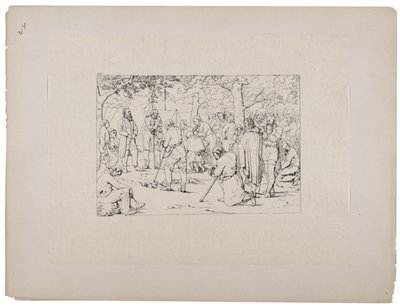 Prière dans la tente de Stonewall Jackson, c.1880-90 - Adalbert John Volck